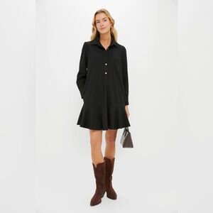 TUCKERNUCK POMANDER PLACE Callahan Black Crepe Shirt Dress | Quiet Luxury Preppy